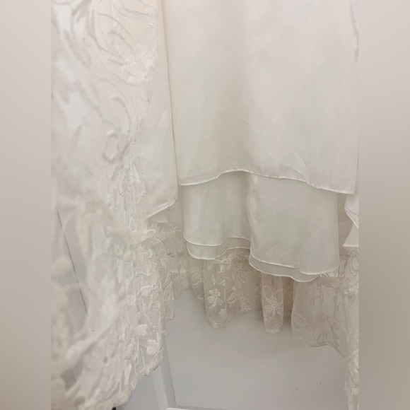 David’s Bridal White Lace Off-Shoulder Dress for Girls Size 8 - Picture 7 of 12